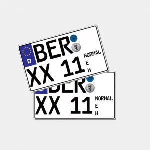 1Stck. KFZ Kennzeichen - 340x200 (optional Saison, Carbon, Grün, H/E)