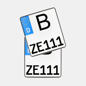 KFZ Kennzeichen Motorrad 22x20 cm (optional Saison, Carbon, Grün)